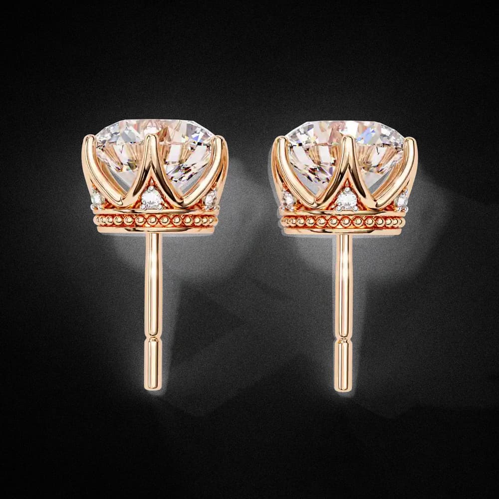 Elegant Six-Prong Lab Grown Diamond Stud Earrings - Image 12 Elegant Six-Prong Lab Grown Diamond Stud Earrings, view 12 of 16