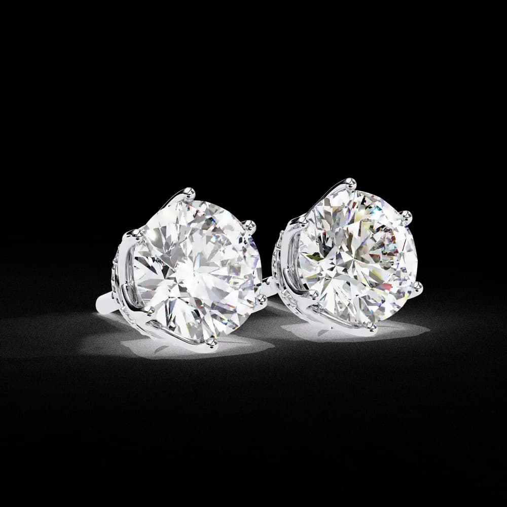 Elegant Six-Prong Lab Grown Diamond Stud Earrings - Image 15 Elegant Six-Prong Lab Grown Diamond Stud Earrings, view 15 of 16