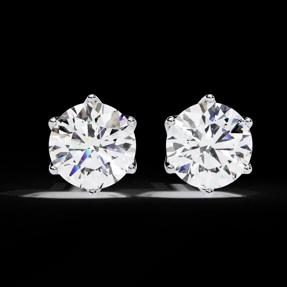 Elegant Six-Prong Lab Grown Diamond Stud Earrings - Image 5 Elegant Six-Prong Lab Grown Diamond Stud Earrings, view 5 of 16