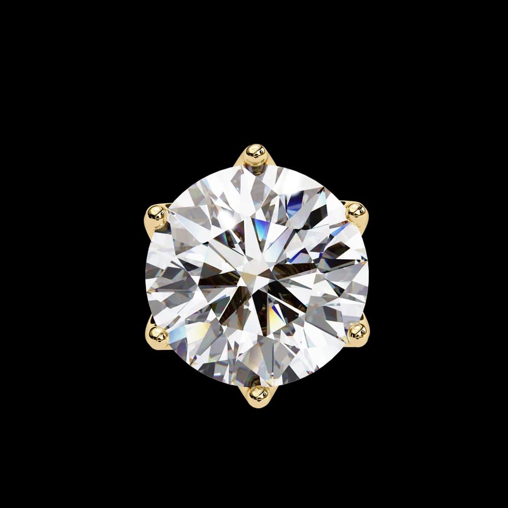 Elegant Six-Prong Lab Grown Diamond Stud Earrings - Image 6 Elegant Six-Prong Lab Grown Diamond Stud Earrings, view 6 of 16