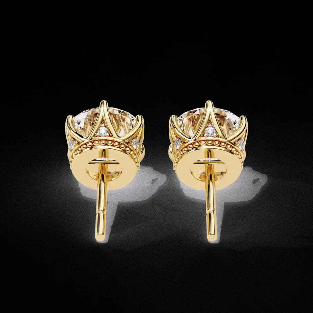 Elegant Six-Prong Lab Grown Diamond Stud Earrings - Image 7 Elegant Six-Prong Lab Grown Diamond Stud Earrings, view 7 of 16