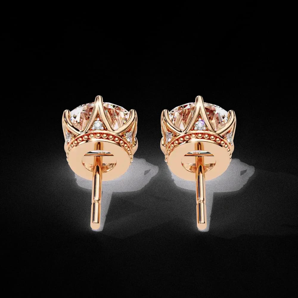 Elegant Six-Prong Lab Grown Diamond Stud Earrings - Image 8 Elegant Six-Prong Lab Grown Diamond Stud Earrings, view 8 of 16