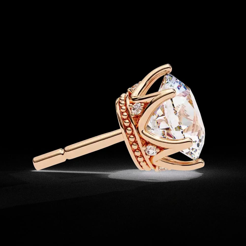 Elegant Six-Prong Lab Grown Diamond Stud Earrings - Image 9 Elegant Six-Prong Lab Grown Diamond Stud Earrings, view 9 of 16