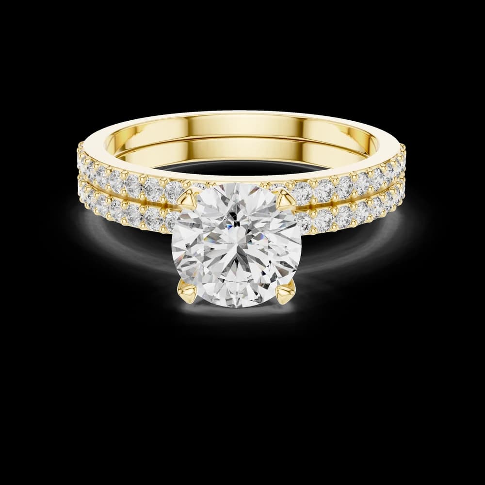 Round Cut Double Pavé Lab Grown Diamond Ring - Image 3 Round Cut Double Pavé Lab Grown Diamond Ring, view 3 of 5