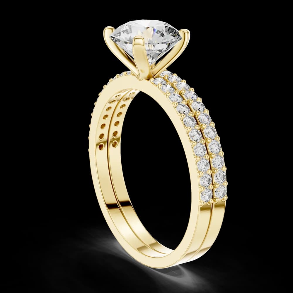 Round Cut Double Pavé Lab Grown Diamond Ring - Image 4 Round Cut Double Pavé Lab Grown Diamond Ring, view 4 of 5