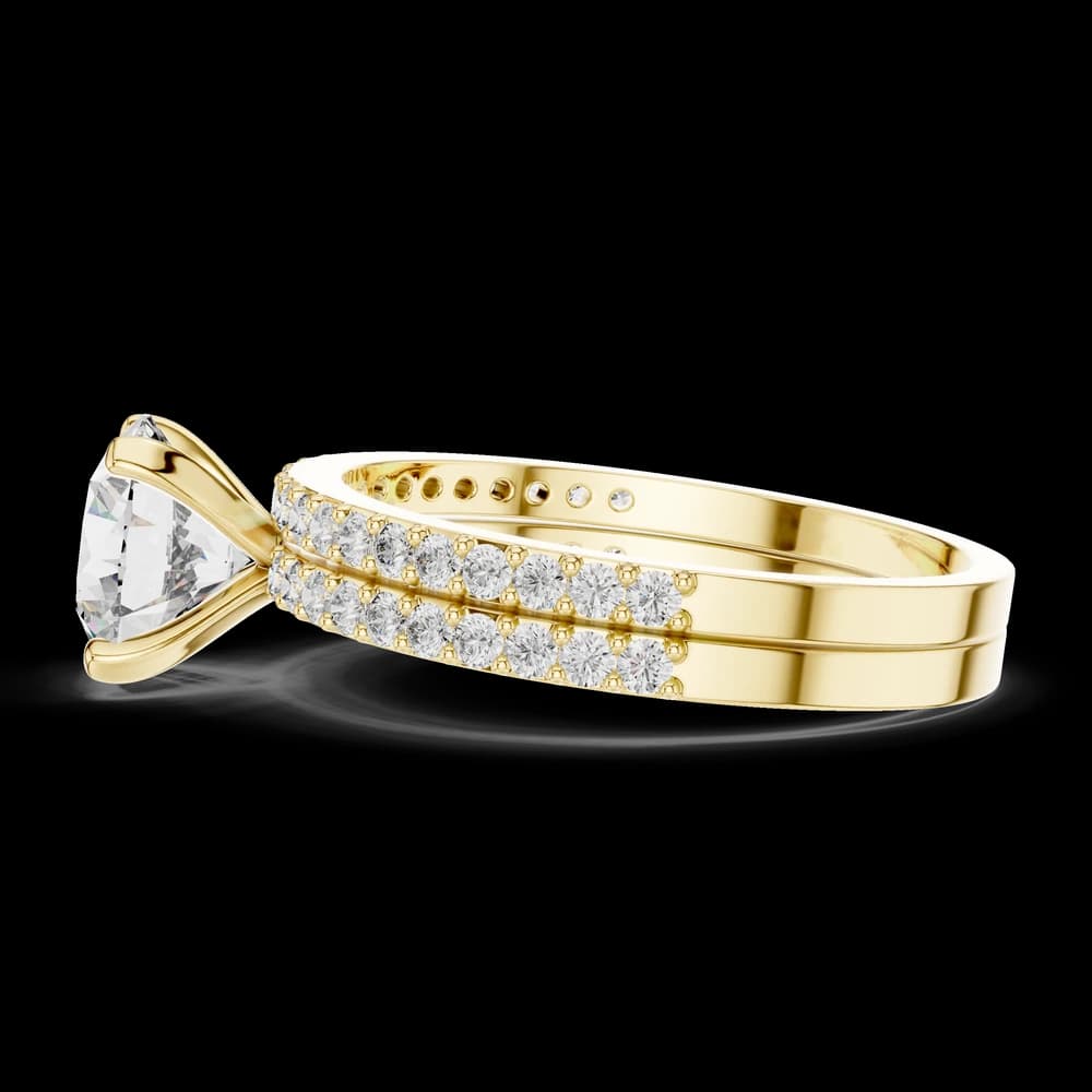 Round Cut Double Pavé Lab Grown Diamond Ring - Image 5 Round Cut Double Pavé Lab Grown Diamond Ring, view 5 of 5