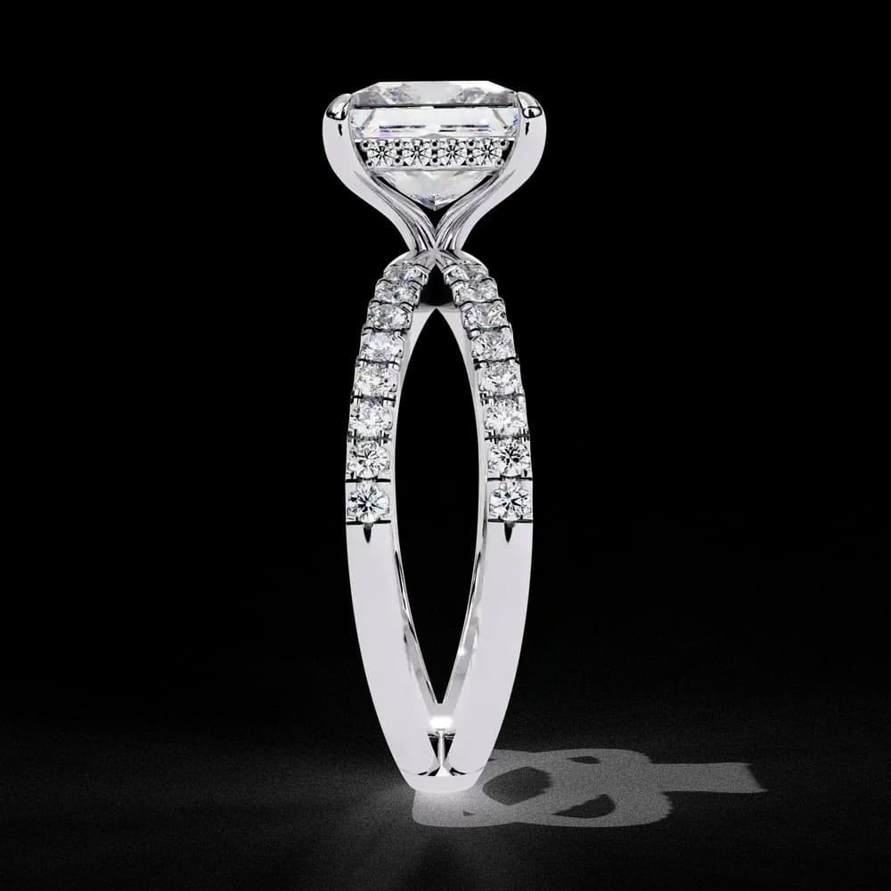 Elegant Split Shank Princess Lab Grown Diamond Ring - Image 10 Elegant Split Shank Princess Lab Grown Diamond Ring, view 10 of 14
