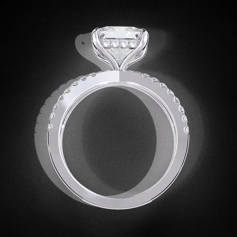 Elegant Split Shank Princess Lab Grown Diamond Ring - Image 11 Elegant Split Shank Princess Lab Grown Diamond Ring, view 11 of 14