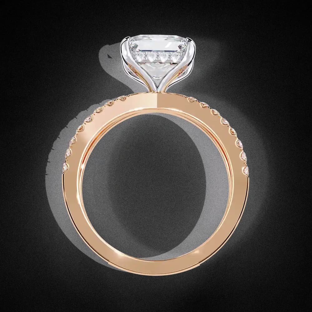 Elegant Split Shank Princess Lab Grown Diamond Ring - Image 12 Elegant Split Shank Princess Lab Grown Diamond Ring, view 12 of 14