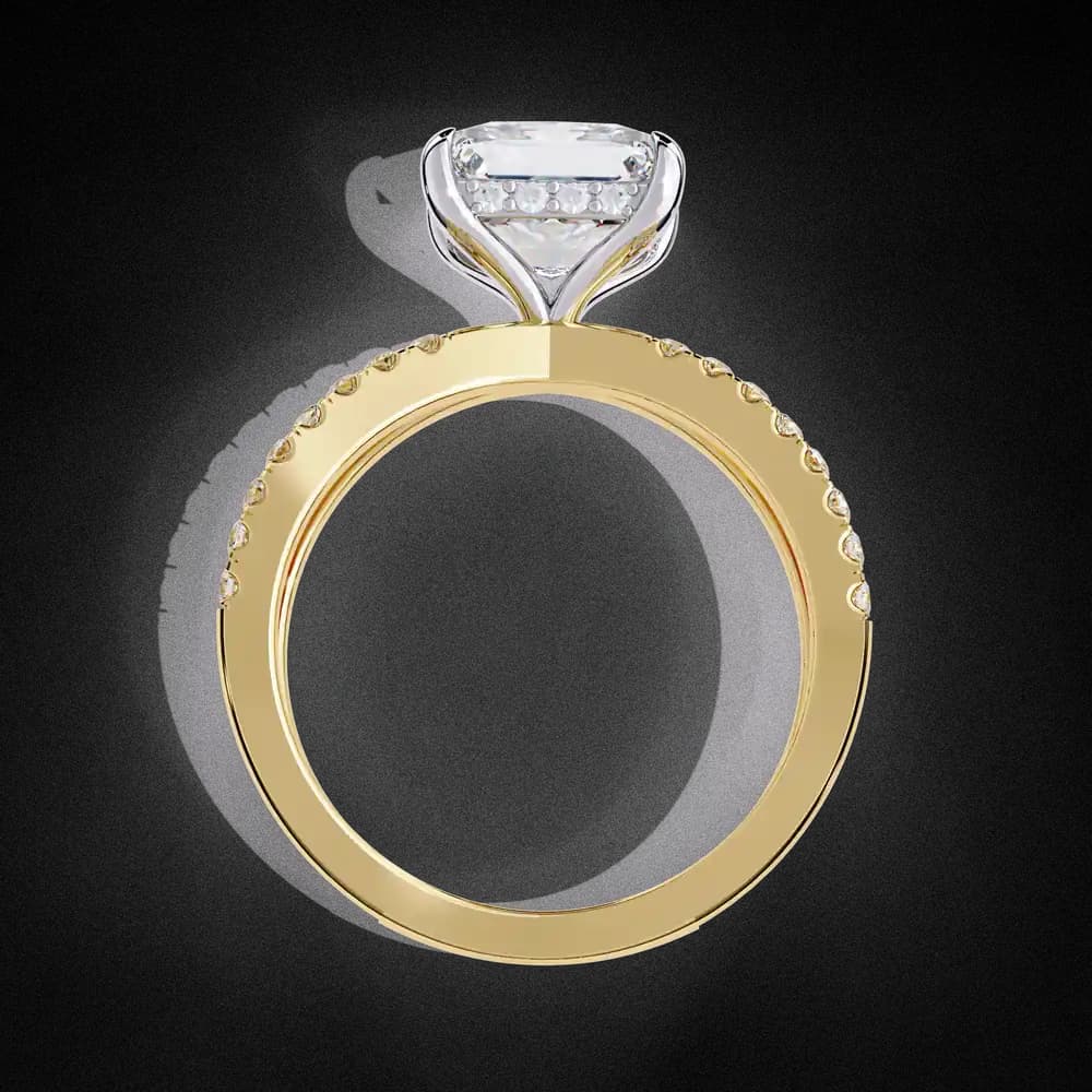 Elegant Split Shank Princess Lab Grown Diamond Ring - Image 14 Elegant Split Shank Princess Lab Grown Diamond Ring, view 14 of 14