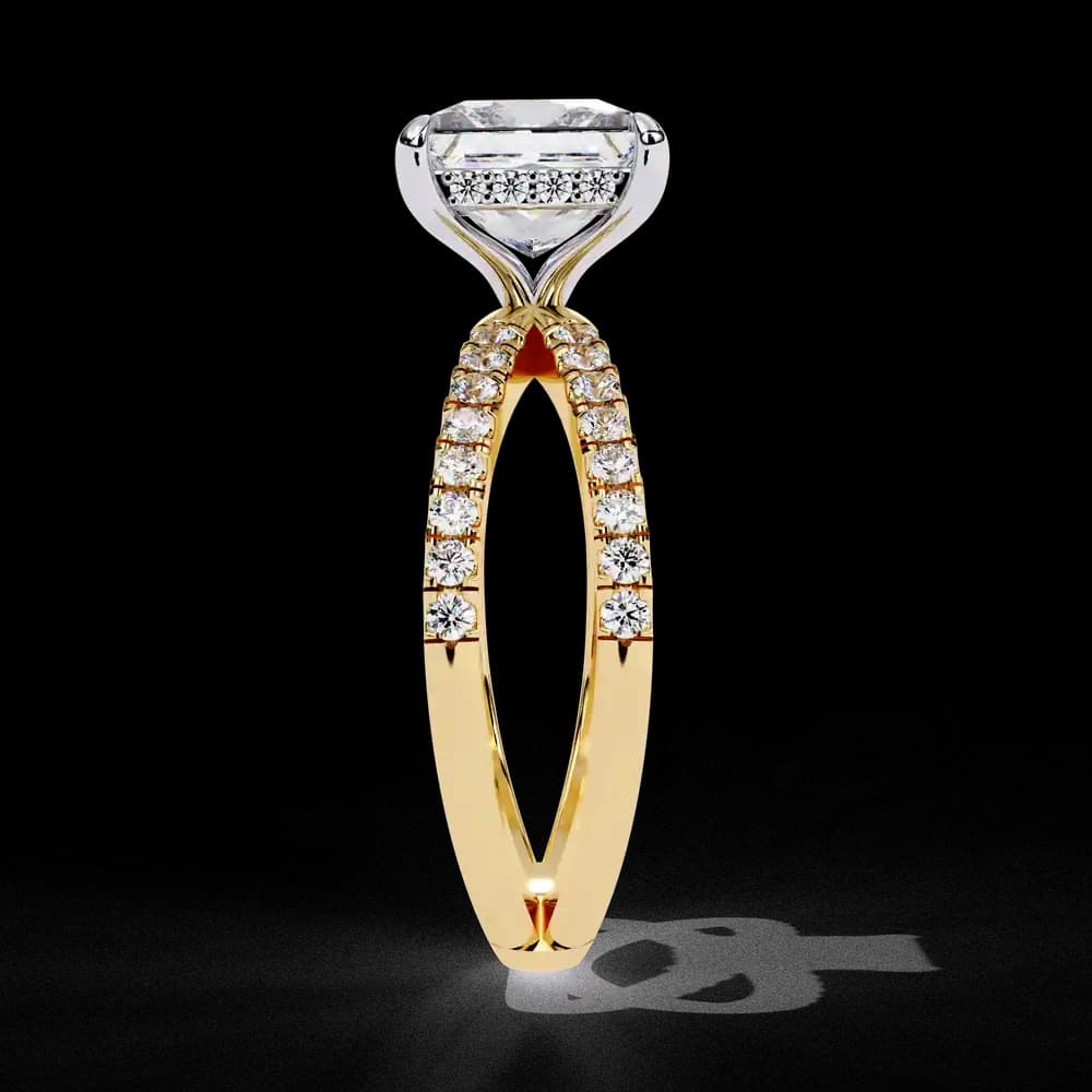 Elegant Split Shank Princess Lab Grown Diamond Ring - Image 8 Elegant Split Shank Princess Lab Grown Diamond Ring, view 8 of 14