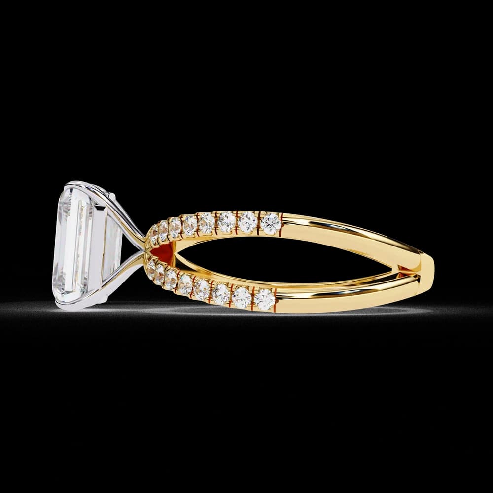 Elegant Split Shank Radiant Cut Lab Grown Diamond Engagement Ring - Image 2 Elegant Split Shank Radiant Cut Lab Grown Diamond Engagement Ring, view 2 of 7