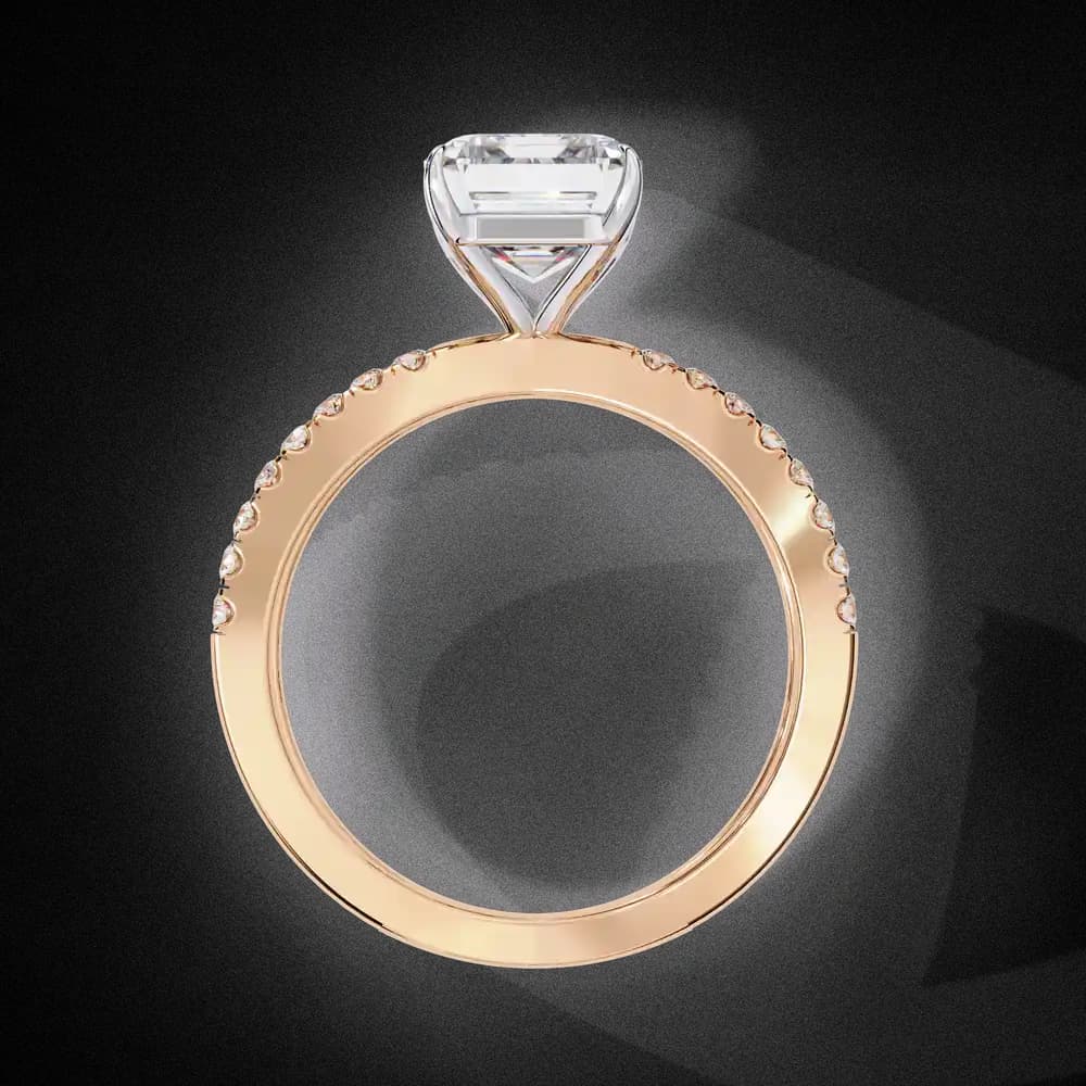 Elegant Split Shank Radiant Cut Lab Grown Diamond Engagement Ring - Image 3 Elegant Split Shank Radiant Cut Lab Grown Diamond Engagement Ring, view 3 of 7