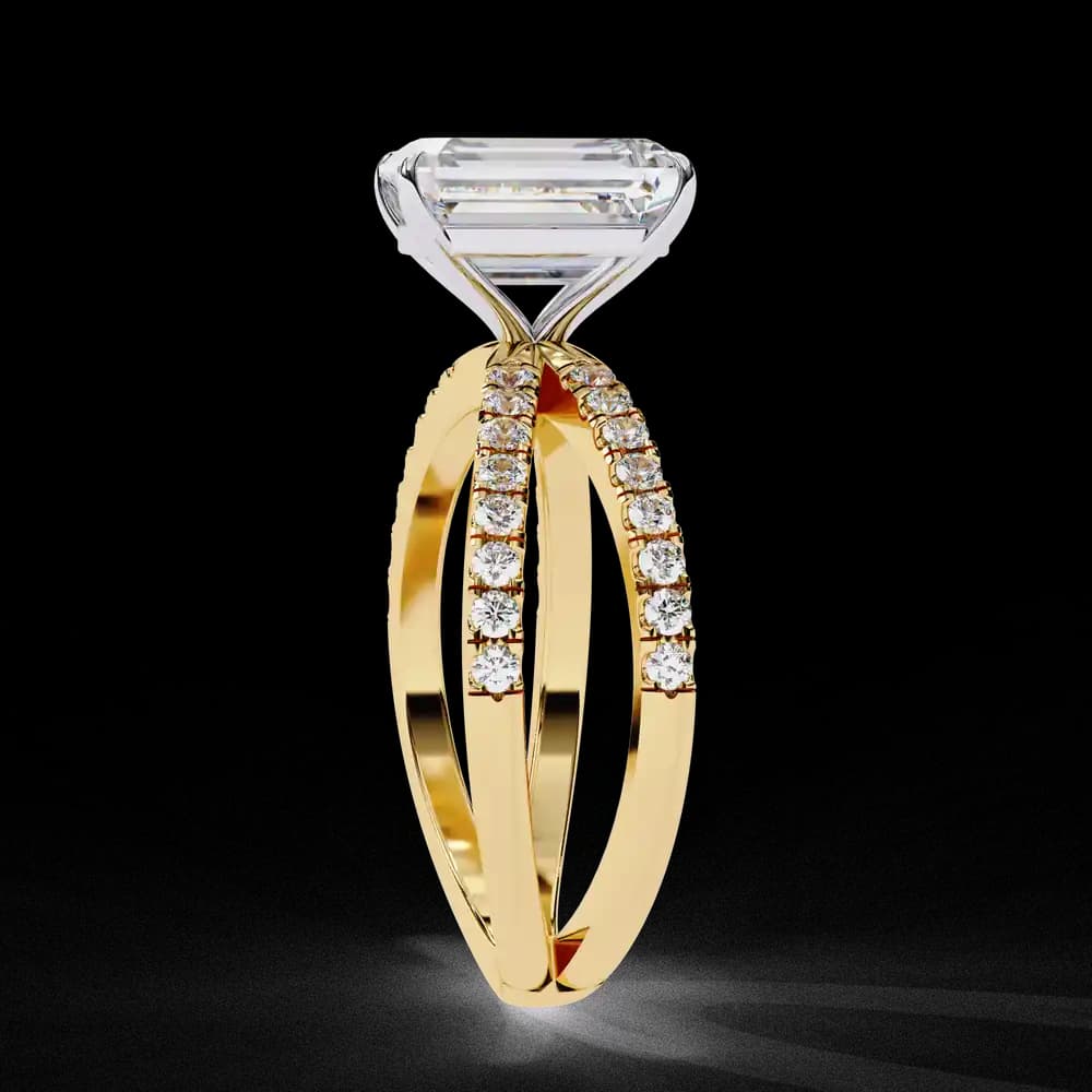 Elegant Split Shank Radiant Cut Lab Grown Diamond Engagement Ring - Image 6 Elegant Split Shank Radiant Cut Lab Grown Diamond Engagement Ring, view 6 of 7