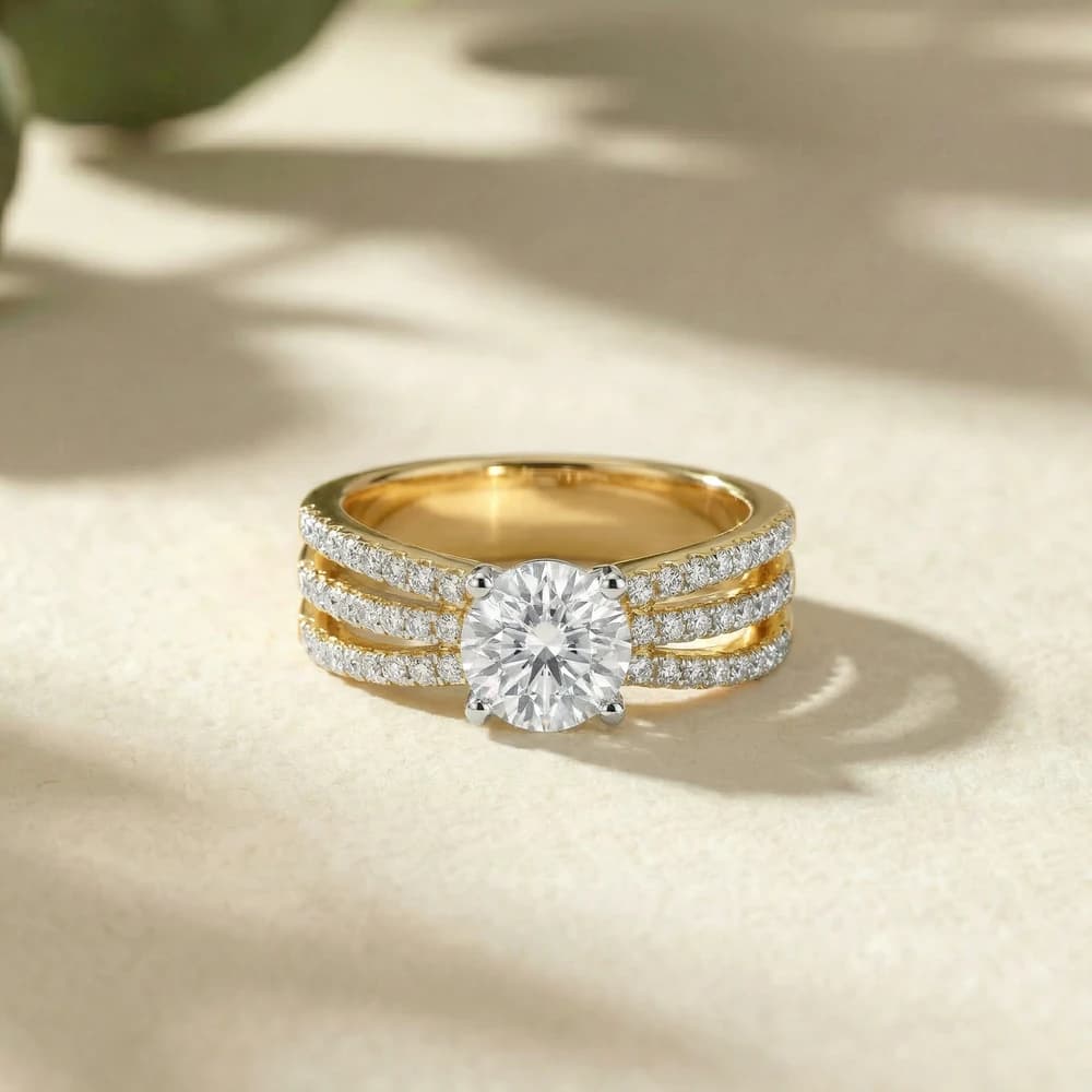 Triple Row Pave Lab Grown Diamond Ring - Image 3 Triple Row Pave Lab Grown Diamond Ring, view 3 of 5