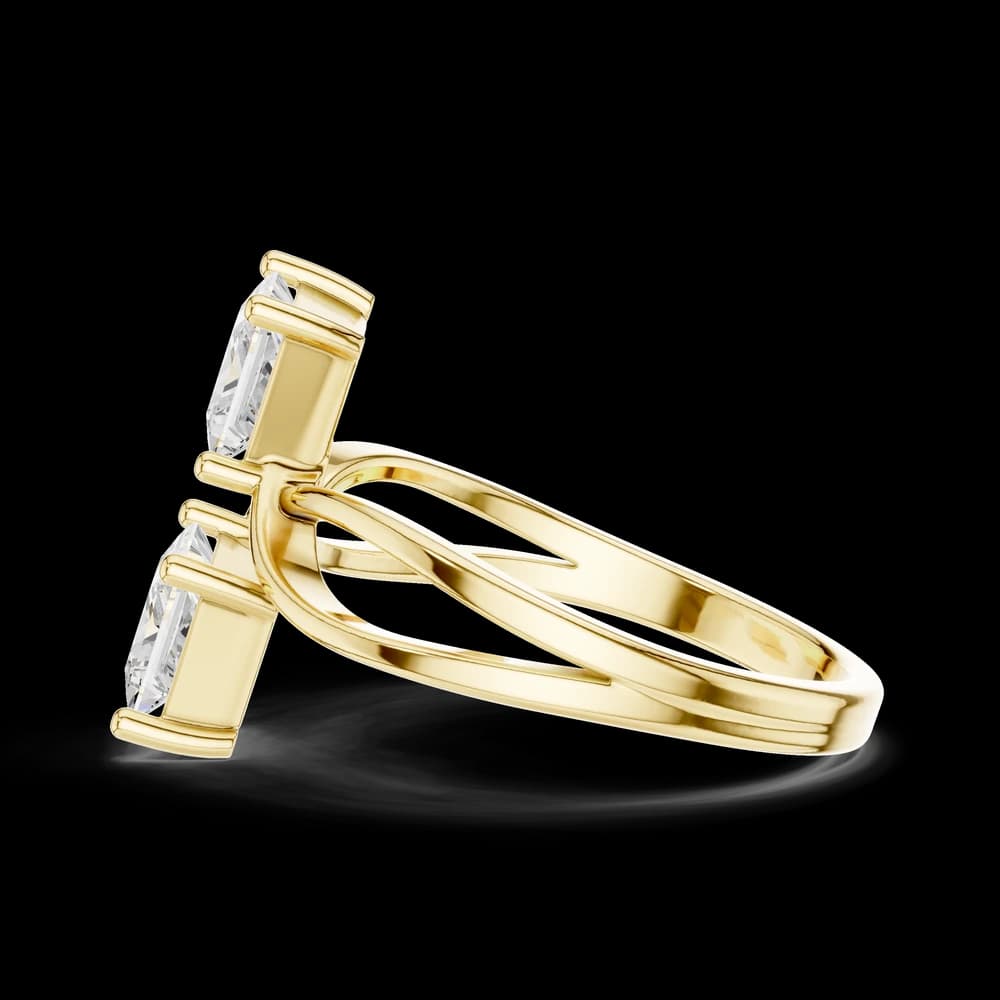 Crossover Two Stone Princess Cut Lab Grown Diamond Ring - Image 6 Crossover Two Stone Princess Cut Lab Grown Diamond Ring, view 6 of 6