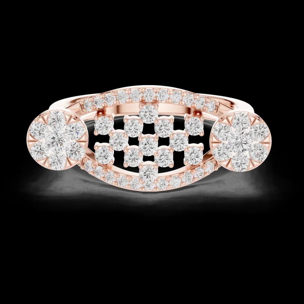 Dual Circular Cluster Lab Grown Diamond Ring - Image 1 Dual Circular Cluster Lab Grown Diamond Ring, view 1 of 6