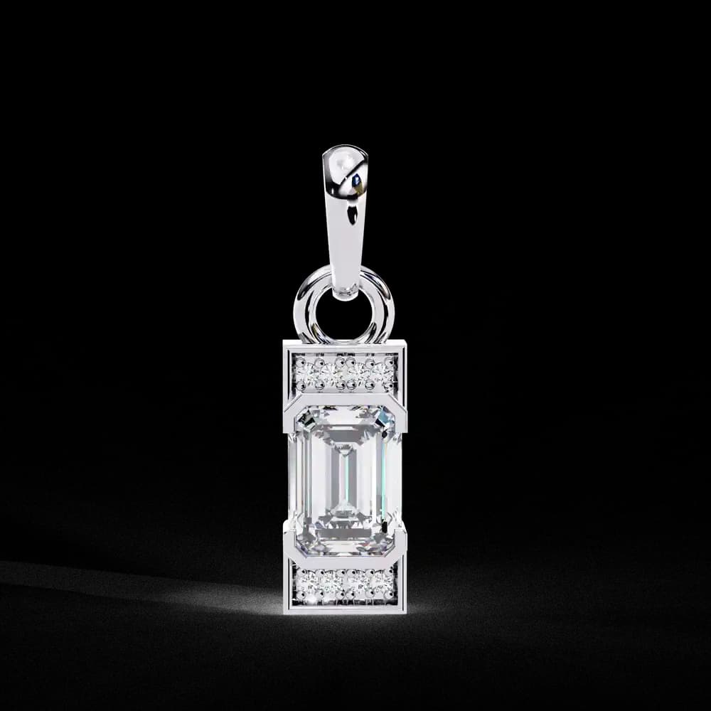 Emerald Accent Bar Pendant - Image 1 Emerald Accent Bar Pendant, view 1 of 4