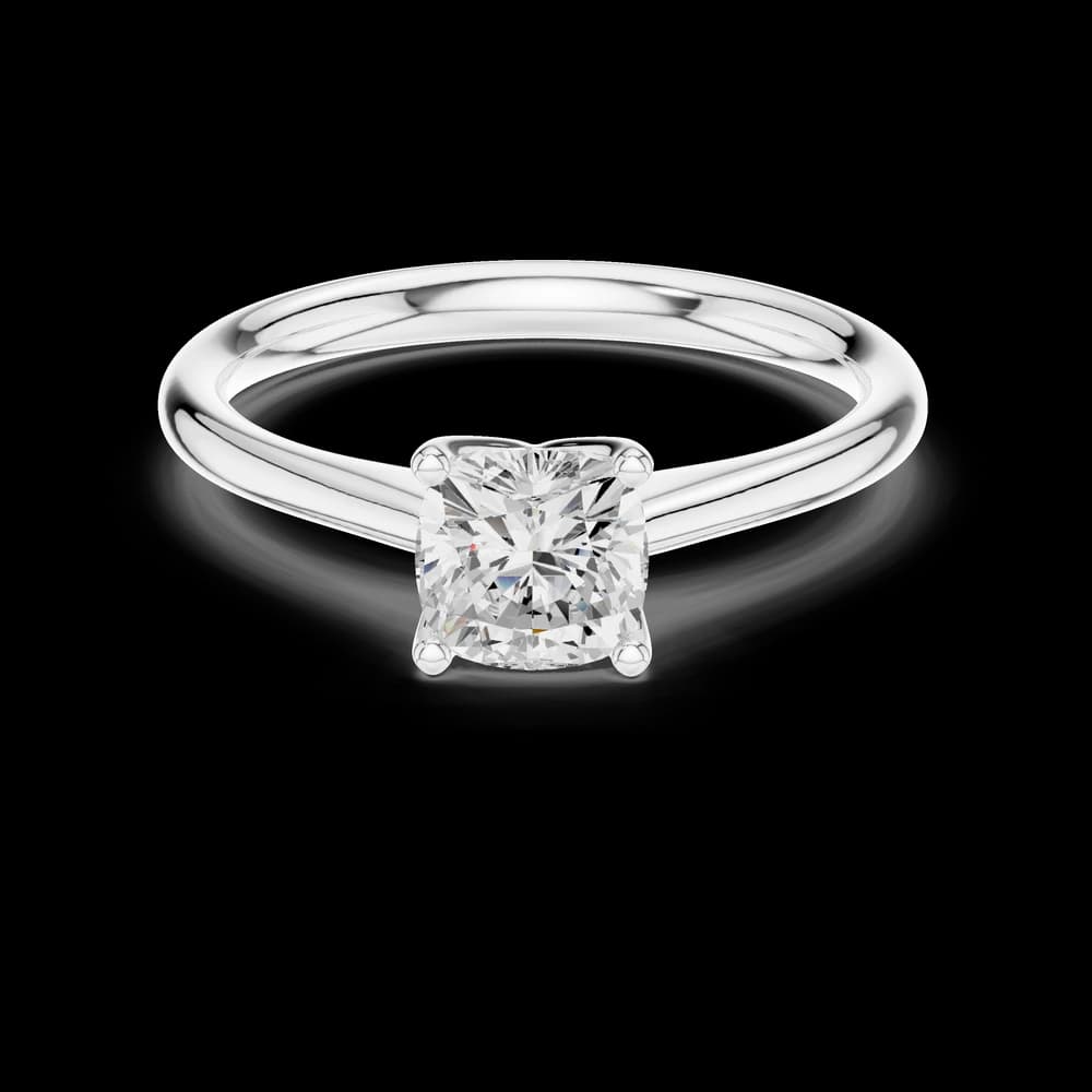 Simple Cushion Solitaire Ring - Image 2 Simple Cushion Solitaire Ring, view 2 of 6