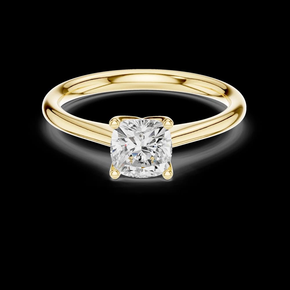 Simple Cushion Solitaire Ring - Image 3 Simple Cushion Solitaire Ring, view 3 of 6
