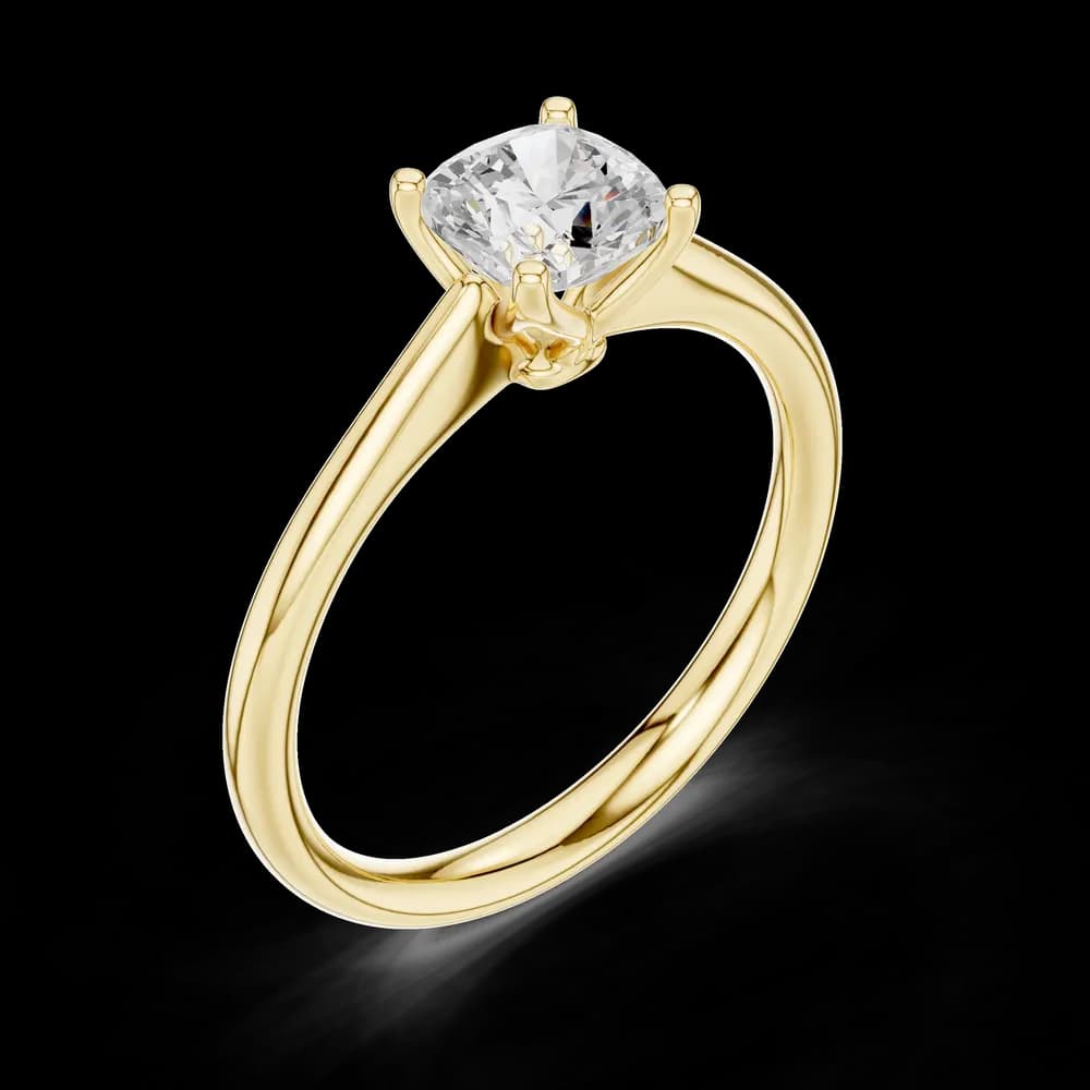 Simple Cushion Solitaire Ring - Image 5 Simple Cushion Solitaire Ring, view 5 of 6