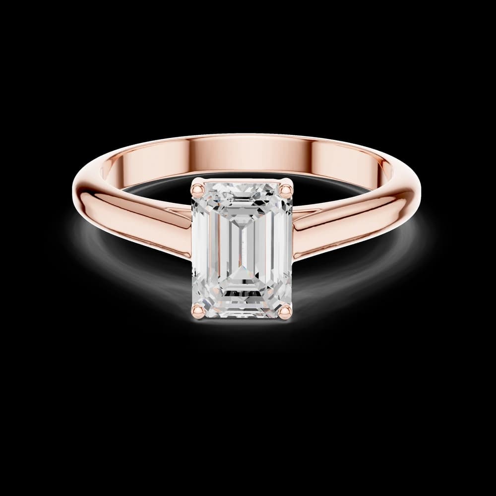 Minimalist Emerald Cut Solitaire Lab Grown Ring - Image 1 Minimalist Emerald Cut Solitaire Lab Grown Ring, view 1 of 6