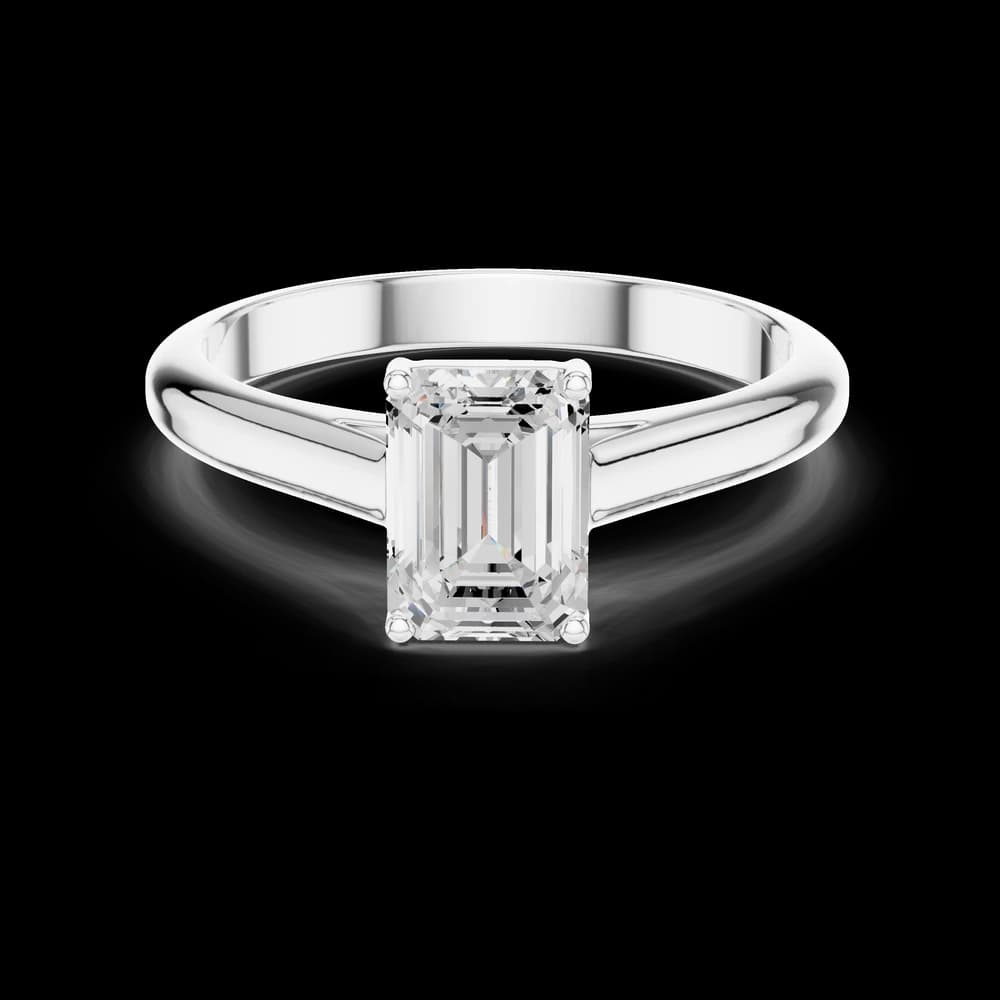 Minimalist Emerald Cut Solitaire Lab Grown Ring - Image 2 Minimalist Emerald Cut Solitaire Lab Grown Ring, view 2 of 6