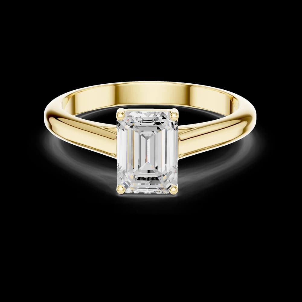 Minimalist Emerald Cut Solitaire Lab Grown Ring - Image 3 Minimalist Emerald Cut Solitaire Lab Grown Ring, view 3 of 6