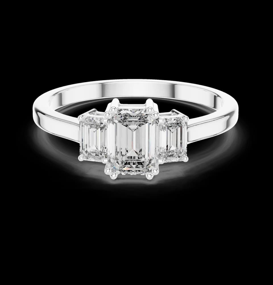 Emerald Cut Diamond Eternity Lab Grown Diamond Ring - Image 2 Emerald Cut Diamond Eternity Lab Grown Diamond Ring, view 2 of 6