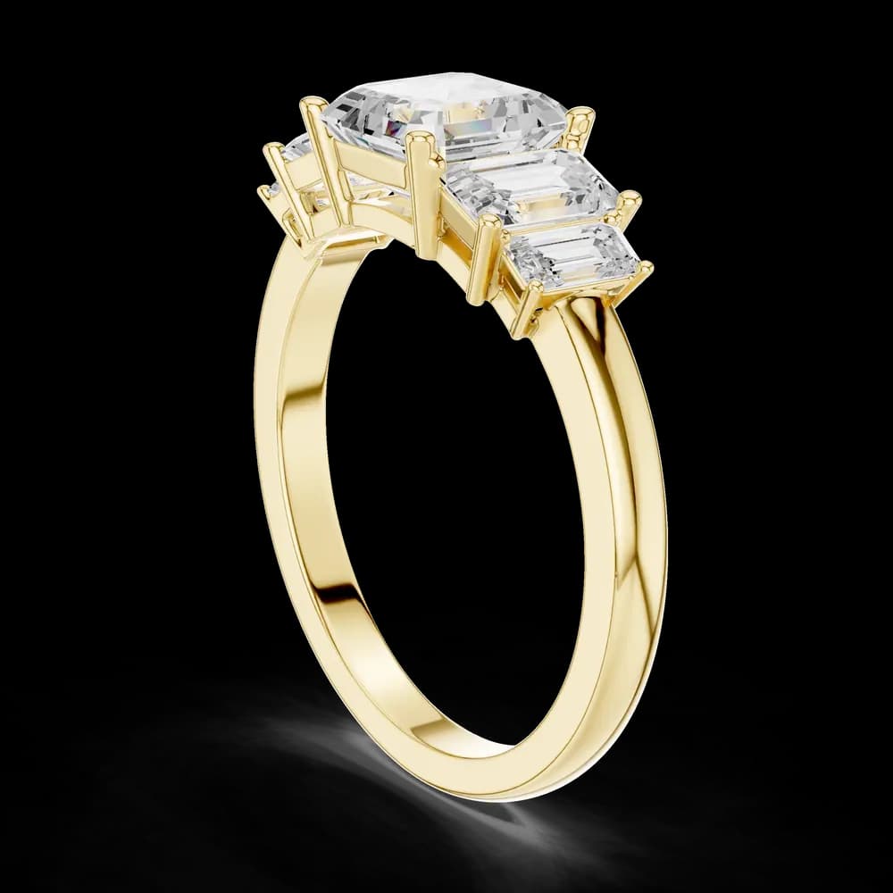 5 Stone Asscher Solitaire Lab Grown Diamond Ring - Image 6 5 Stone Asscher Solitaire Lab Grown Diamond Ring, view 6 of 6