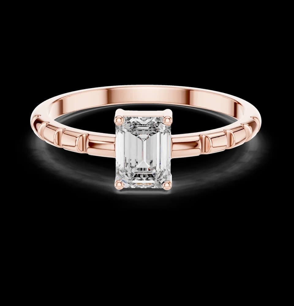 Segmented Emerald Lab Grown Diamond Ring - Image 1 Segmented Emerald Lab Grown Diamond Ring, view 1 of 6
