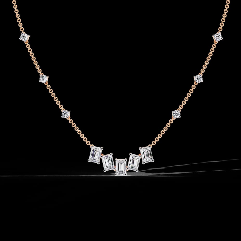 Anek Classic Emerald Lab Grown Diamond Necklace - Image 1 Anek Classic Emerald Lab Grown Diamond Necklace, view 1 of 4