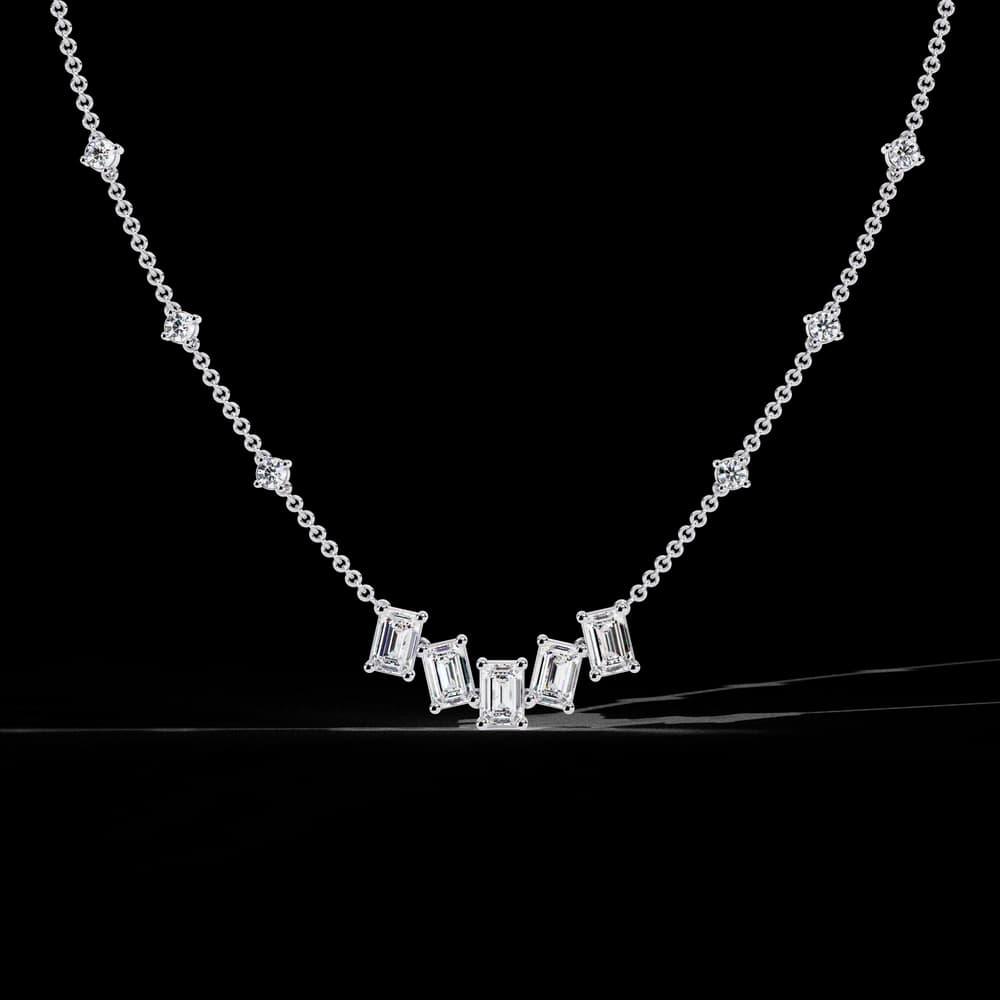 Anek Classic Emerald Lab Grown Diamond Necklace - Image 2 Anek Classic Emerald Lab Grown Diamond Necklace, view 2 of 4