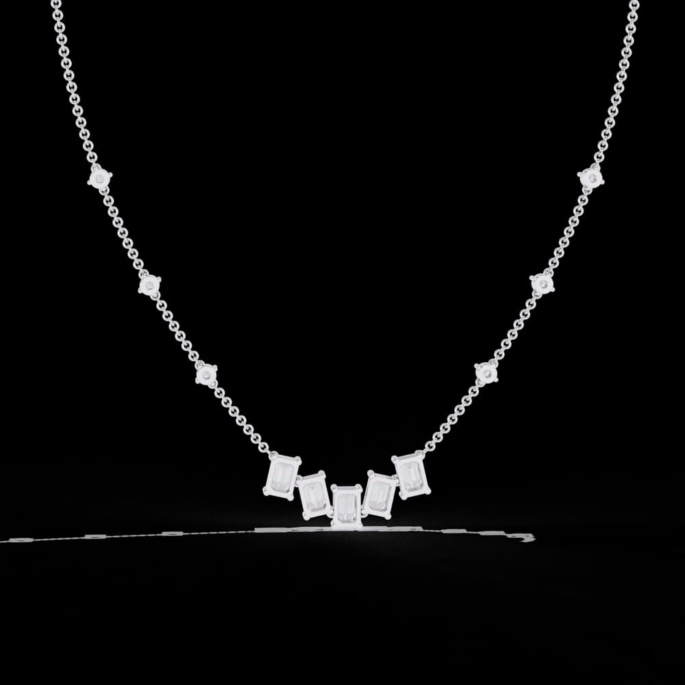 Anek Classic Emerald Lab Grown Diamond Necklace - Image 3 Anek Classic Emerald Lab Grown Diamond Necklace, view 3 of 4
