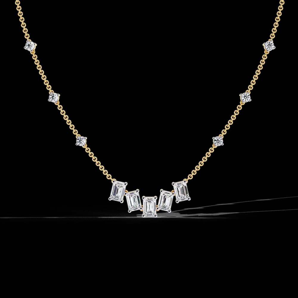 Anek Classic Emerald Lab Grown Diamond Necklace - Image 4 Anek Classic Emerald Lab Grown Diamond Necklace, view 4 of 4