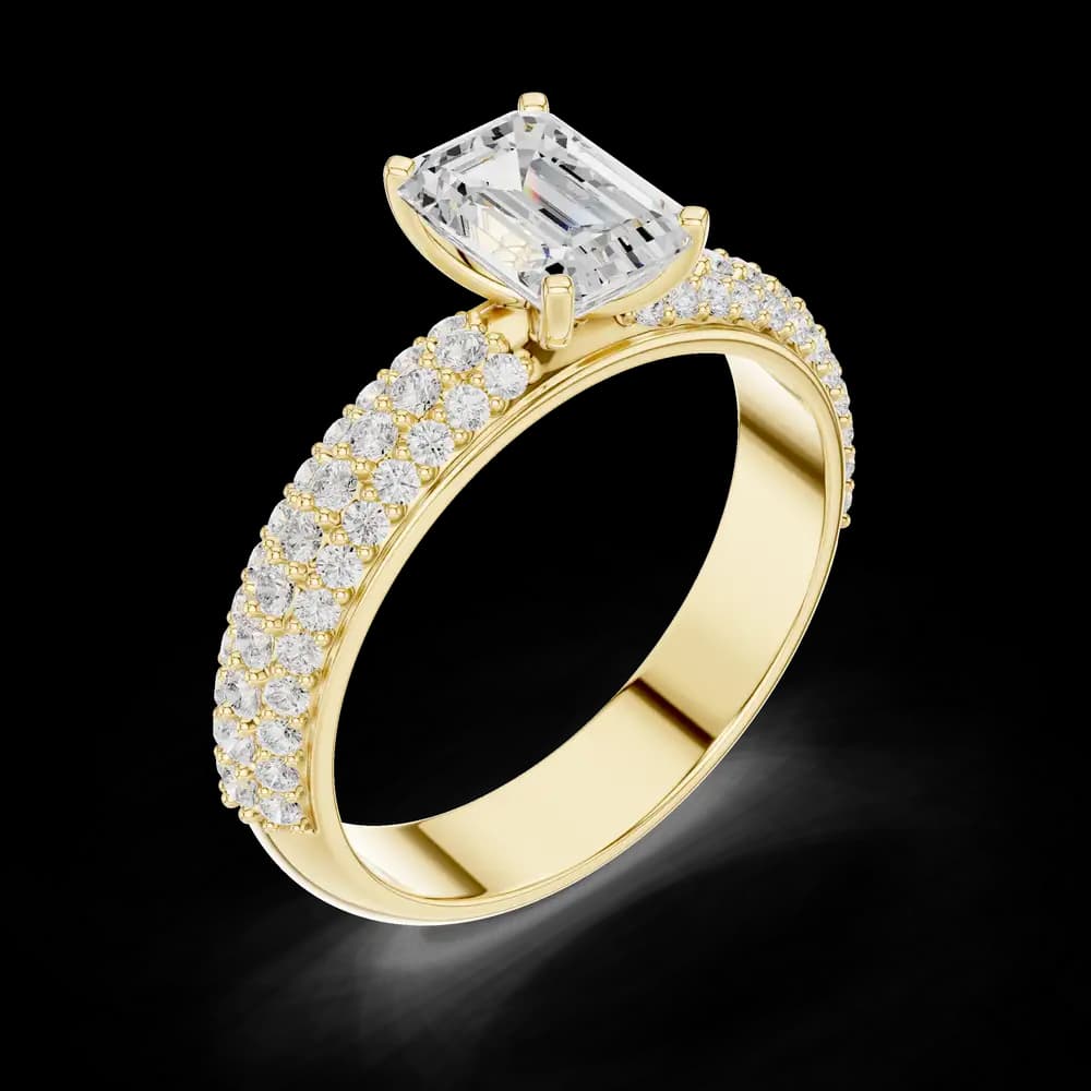 Emerald Cut Pavé Band Lab Grown Ring - Image 5 Emerald Cut Pavé Band Lab Grown Ring, view 5 of 6