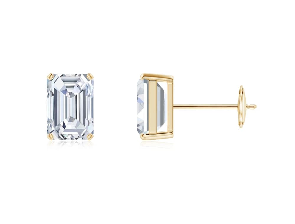 Emerald Solitaire Studs - Image 1 Emerald Solitaire Studs, view 1 of 4