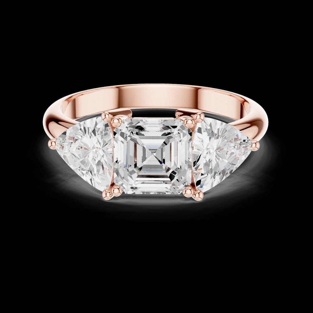 Asscher & Trillion Diamond Lab Grown Diamond Ring - Image 1 Asscher & Trillion Diamond Lab Grown Diamond Ring, view 1 of 6