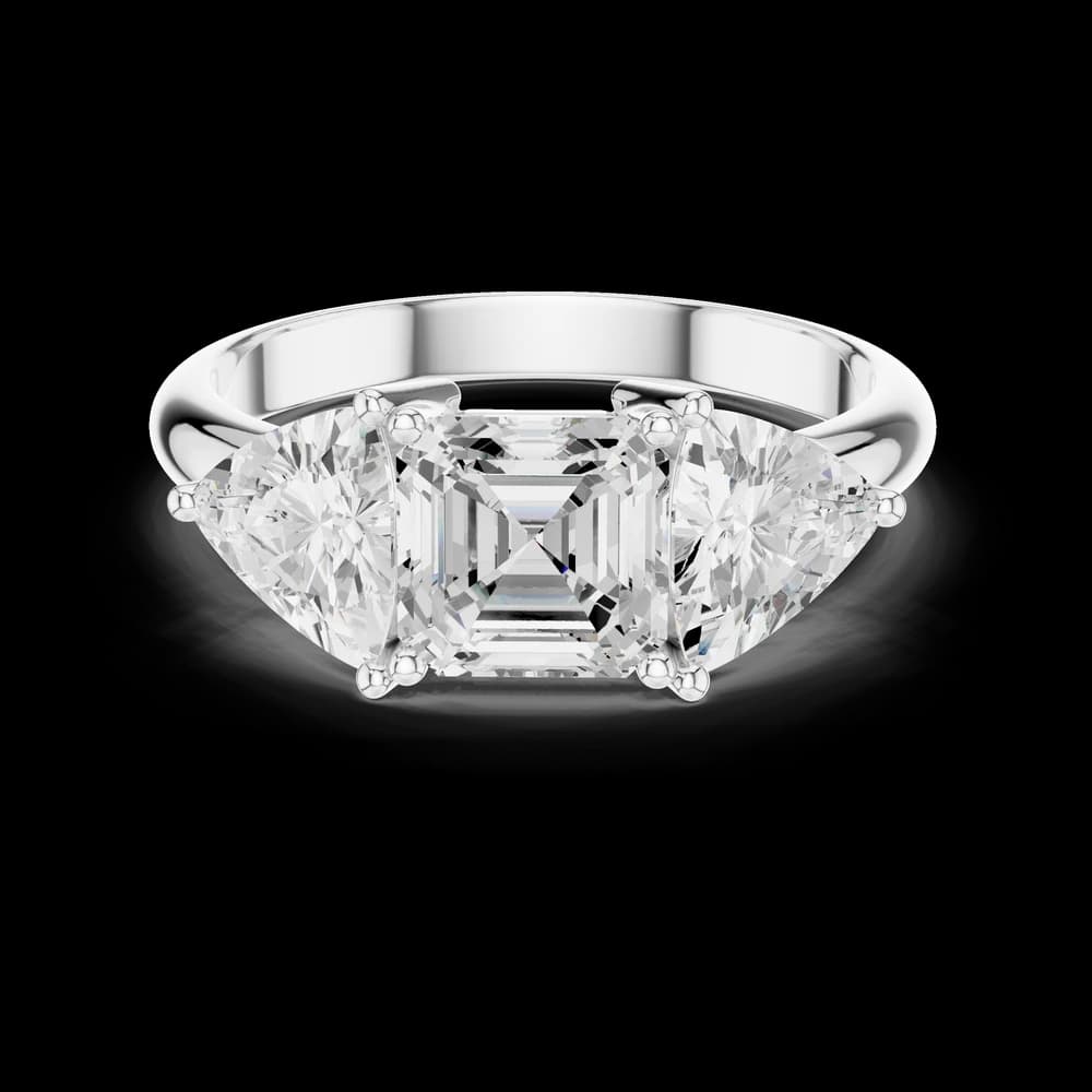 Asscher & Trillion Diamond Lab Grown Diamond Ring - Image 2 Asscher & Trillion Diamond Lab Grown Diamond Ring, view 2 of 6