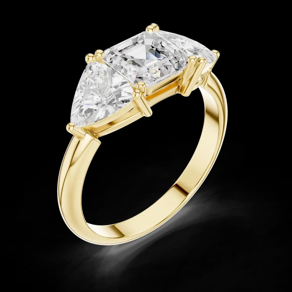 Asscher & Trillion Diamond Lab Grown Diamond Ring - Image 5 Asscher & Trillion Diamond Lab Grown Diamond Ring, view 5 of 6
