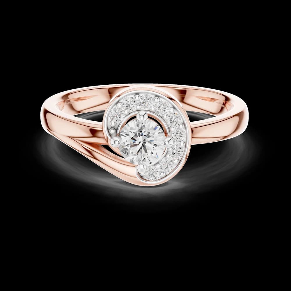 Swirl Design Round Lab Grown Diamond Ring - Image 1 Swirl Design Round Lab Grown Diamond Ring, view 1 of 6