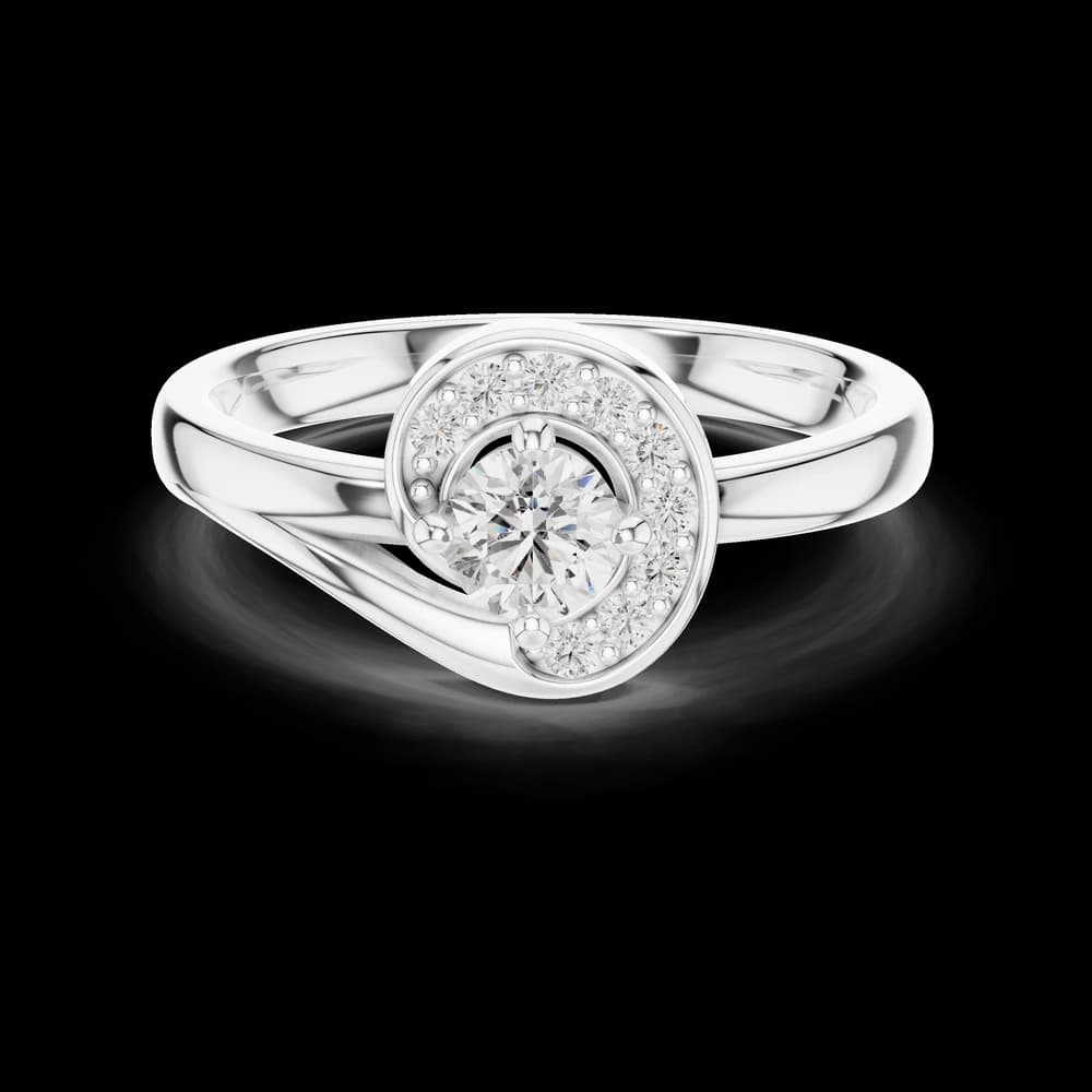 Swirl Design Round Lab Grown Diamond Ring - Image 2 Swirl Design Round Lab Grown Diamond Ring, view 2 of 6