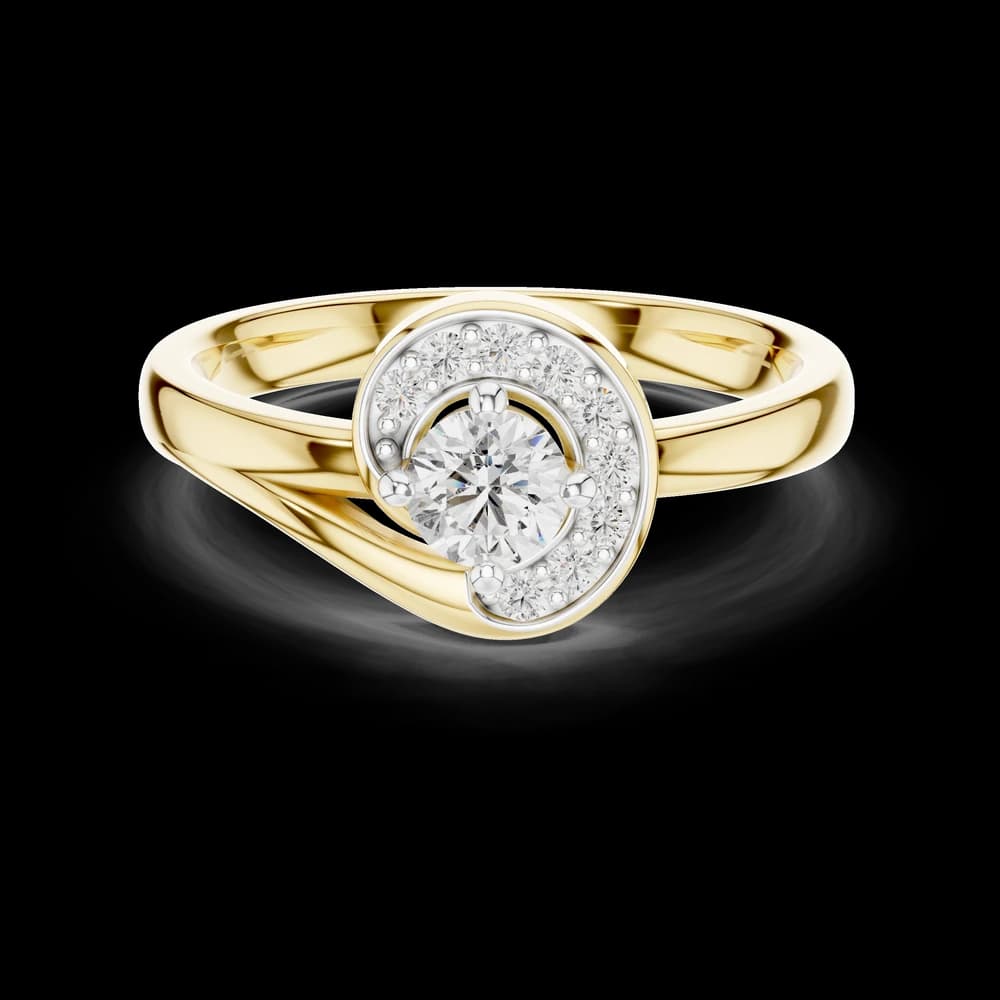 Swirl Design Round Lab Grown Diamond Ring - Image 3 Swirl Design Round Lab Grown Diamond Ring, view 3 of 6