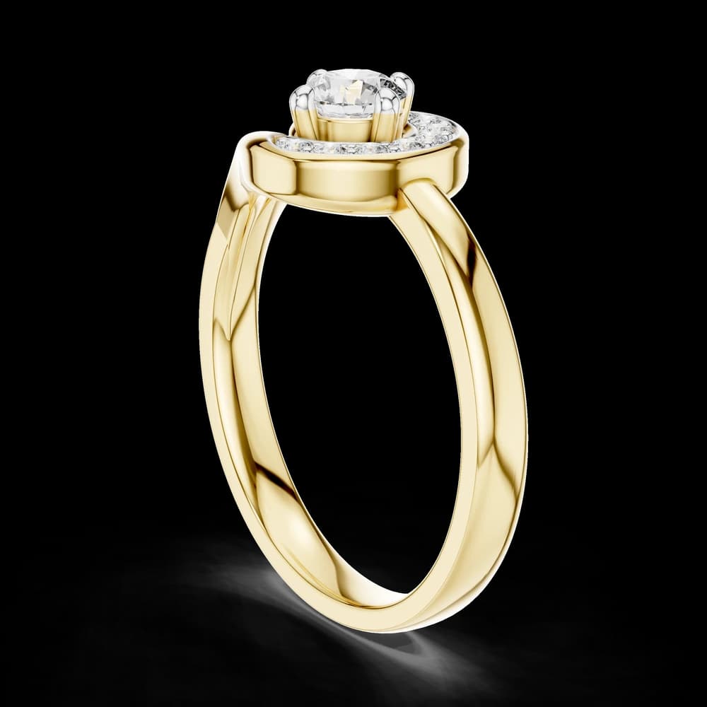 Swirl Design Round Lab Grown Diamond Ring - Image 4 Swirl Design Round Lab Grown Diamond Ring, view 4 of 6