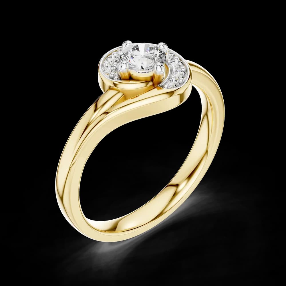 Swirl Design Round Lab Grown Diamond Ring - Image 5 Swirl Design Round Lab Grown Diamond Ring, view 5 of 6