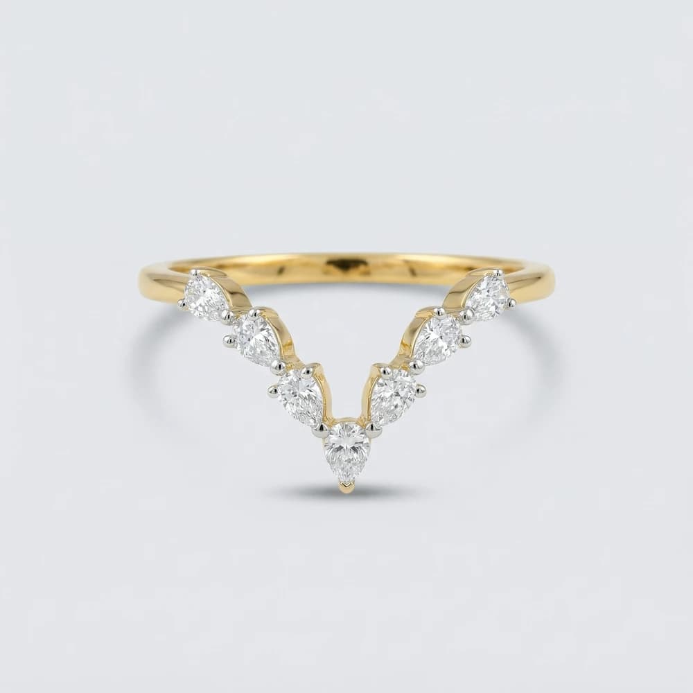 Delicate Drop V Pave Lab Grown Diamond Ring - Image 1 Delicate Drop V Pave Lab Grown Diamond Ring, view 1 of 3