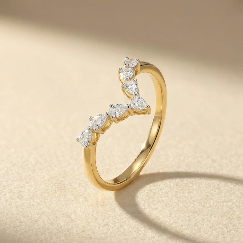 Delicate Drop V Pave Lab Grown Diamond Ring - Image 3 Delicate Drop V Pave Lab Grown Diamond Ring, view 3 of 3