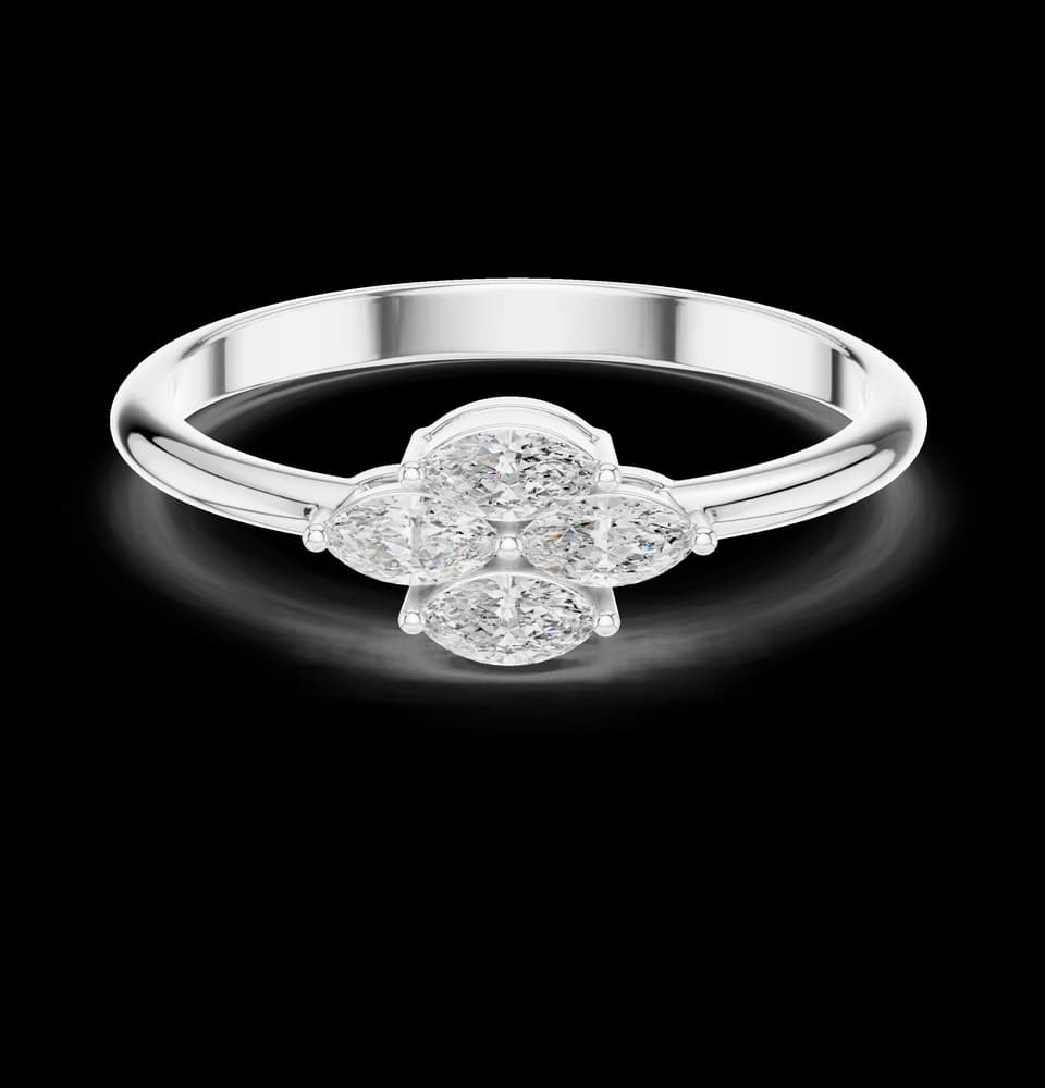 Floral Marquise Cluster Lab Grown Diamond Ring - Image 2 Floral Marquise Cluster Lab Grown Diamond Ring, view 2 of 6