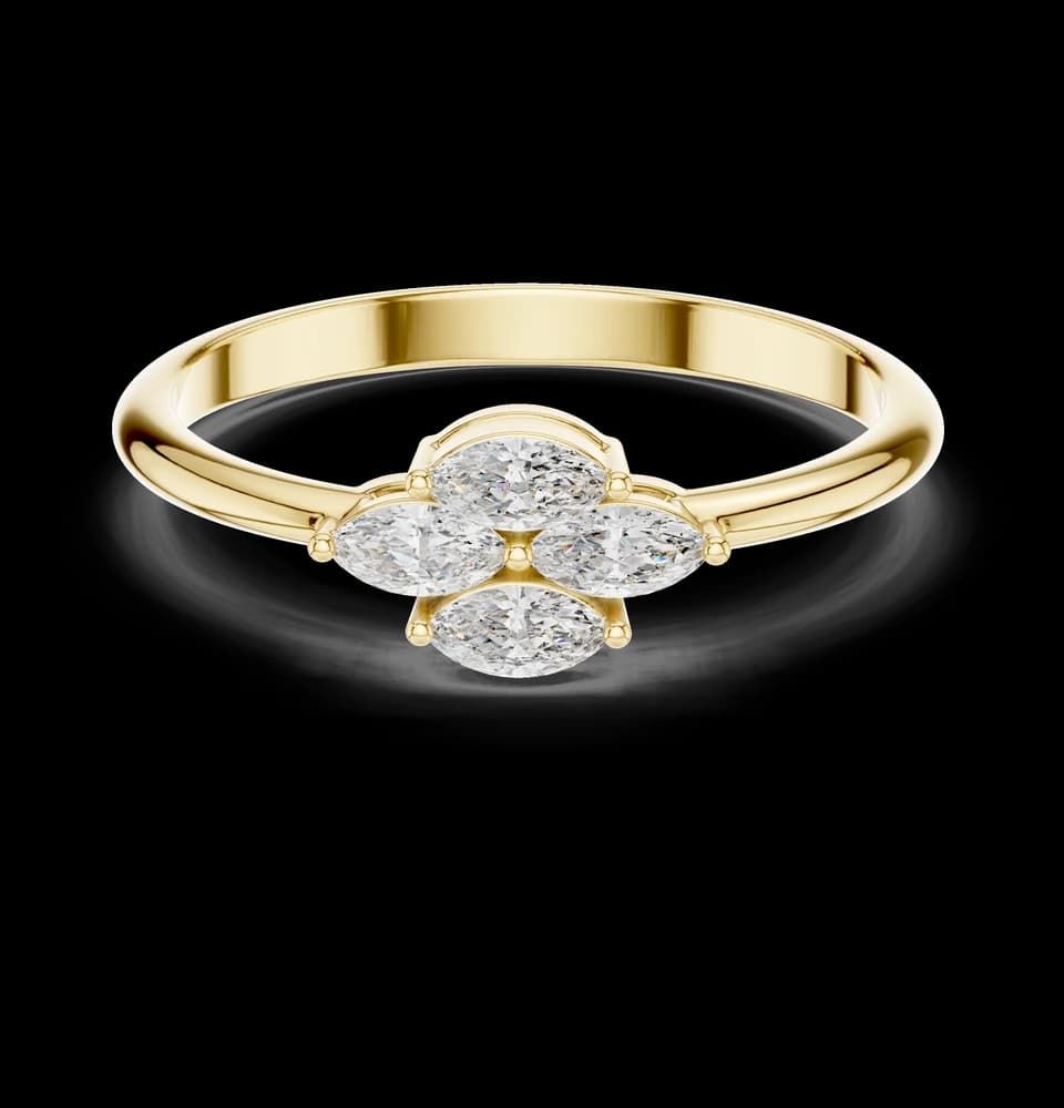 Floral Marquise Cluster Lab Grown Diamond Ring - Image 3 Floral Marquise Cluster Lab Grown Diamond Ring, view 3 of 6