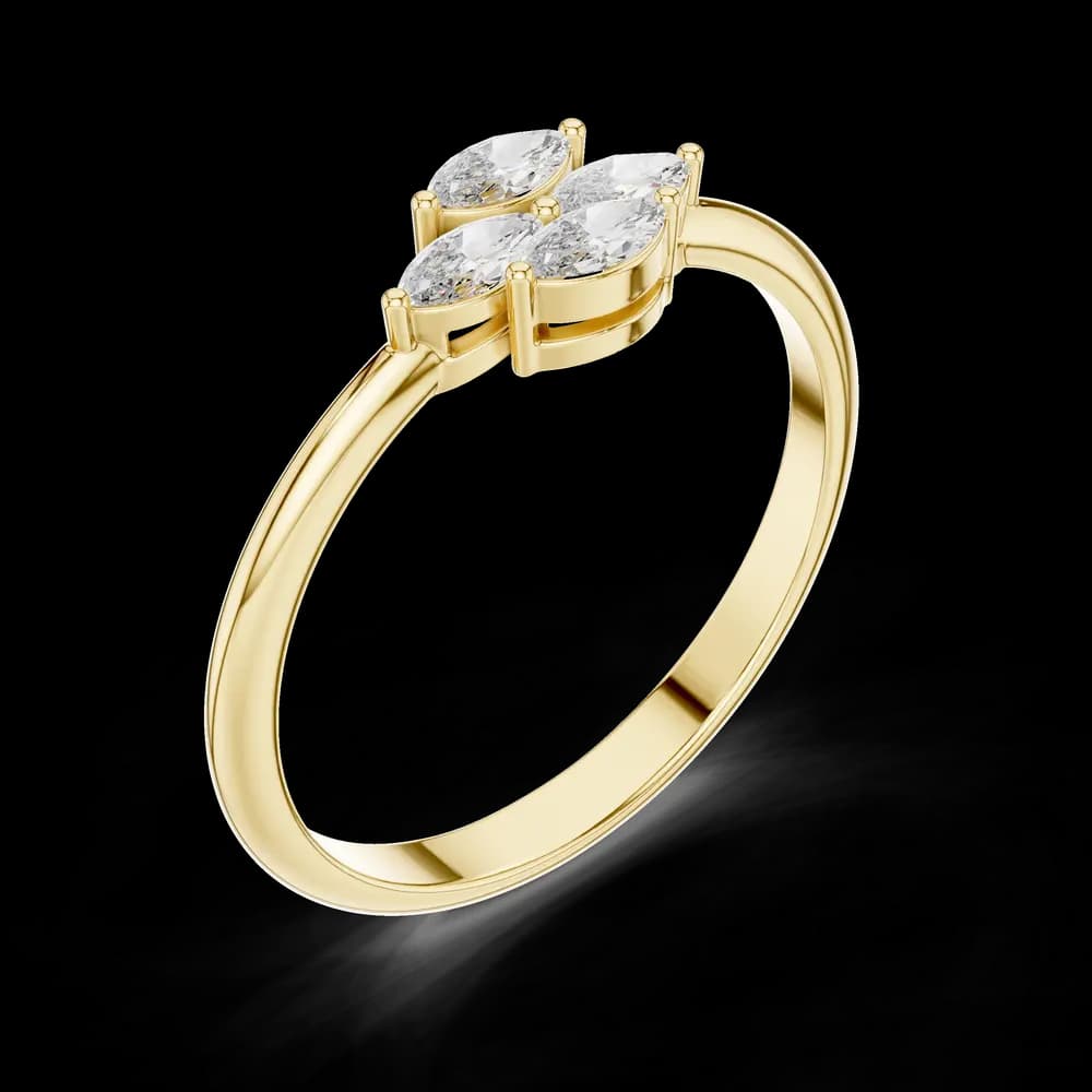 Floral Marquise Cluster Lab Grown Diamond Ring - Image 5 Floral Marquise Cluster Lab Grown Diamond Ring, view 5 of 6